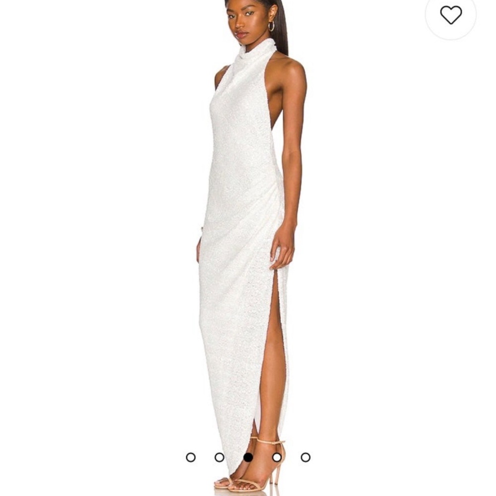 Amanda Uprichard Revolve Samba Sequin White Gown